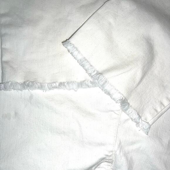 Eileen Fisher White Jeans Raw Fringe Hem Size Petite M 24” inseam - Picture 8 of 9